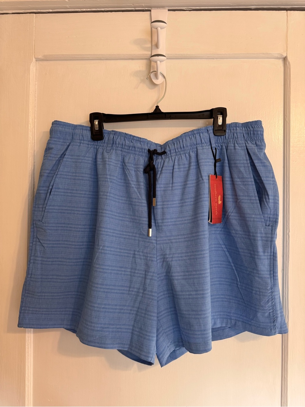 Southern Marsh Men's Sky Blue Swim Trunks with Black Drawstring